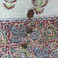 1970s Vintage Indian Cotton Hand Block Printed Uncut Fabric Yardage - Paisley / Cream - 50.5" x 80.5" (#21)