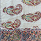 1970s Vintage Indian Cotton Hand Block Printed Uncut Fabric Yardage - Paisley / Cream - 50.5" x 80.5" (#21)