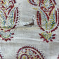 1970s Vintage Indian Cotton Hand Block Printed Uncut Fabric Yardage - Paisley / Cream - 50.5" x 80.5" (#21)