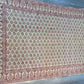 1970s Vintage Indian Cotton Hand Block Printed Uncut Fabric Yardage - Paisley / Floral / Light Yellow and Red - 102" x 132" (#16)