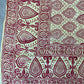 1970s Vintage Indian Cotton Hand Block Printed Uncut Fabric Yardage - Paisley / Floral / Light Yellow and Red - 102" x 132" (#16)