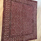1970s Vintage Indian Cotton Hand Block Printed Uncut Fabric Yardage - Micro Floral / Leaves / Burgundy - 100.5" x 86" (#19)