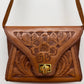 1950s - 1960s Vintage Tooled Leather Crossbody Purse