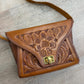 1950s - 1960s Vintage Tooled Leather Crossbody Purse
