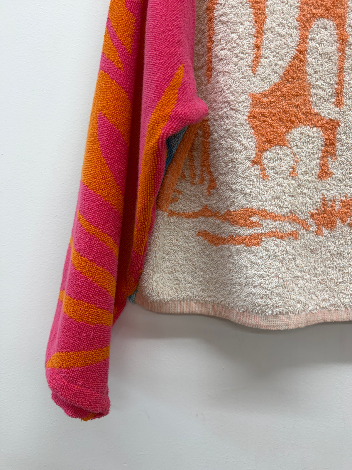Handmade Upcycled 1970s 1980s Vintage Towel Pullover