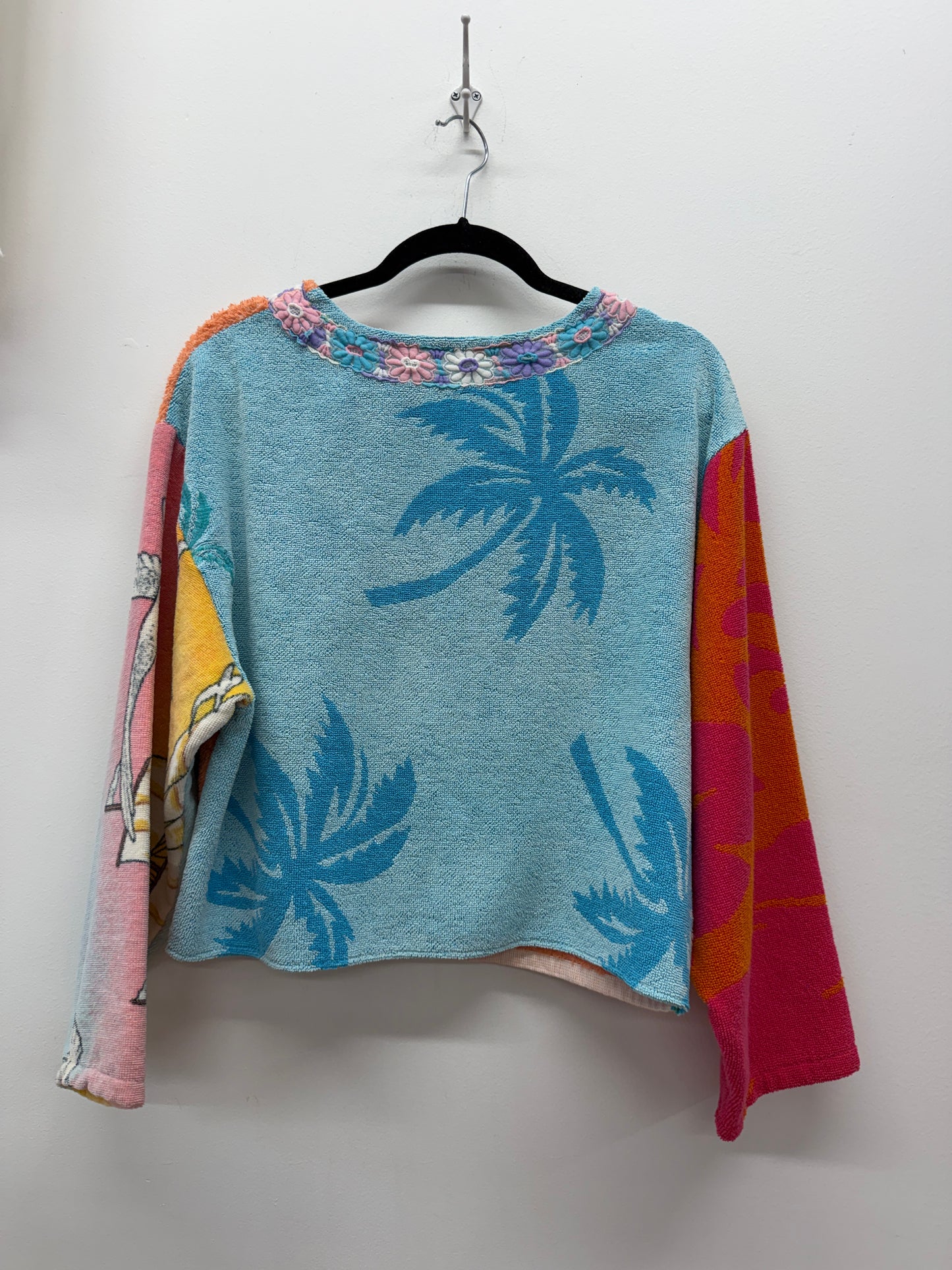 Handmade Upcycled 1970s 1980s Vintage Towel Pullover