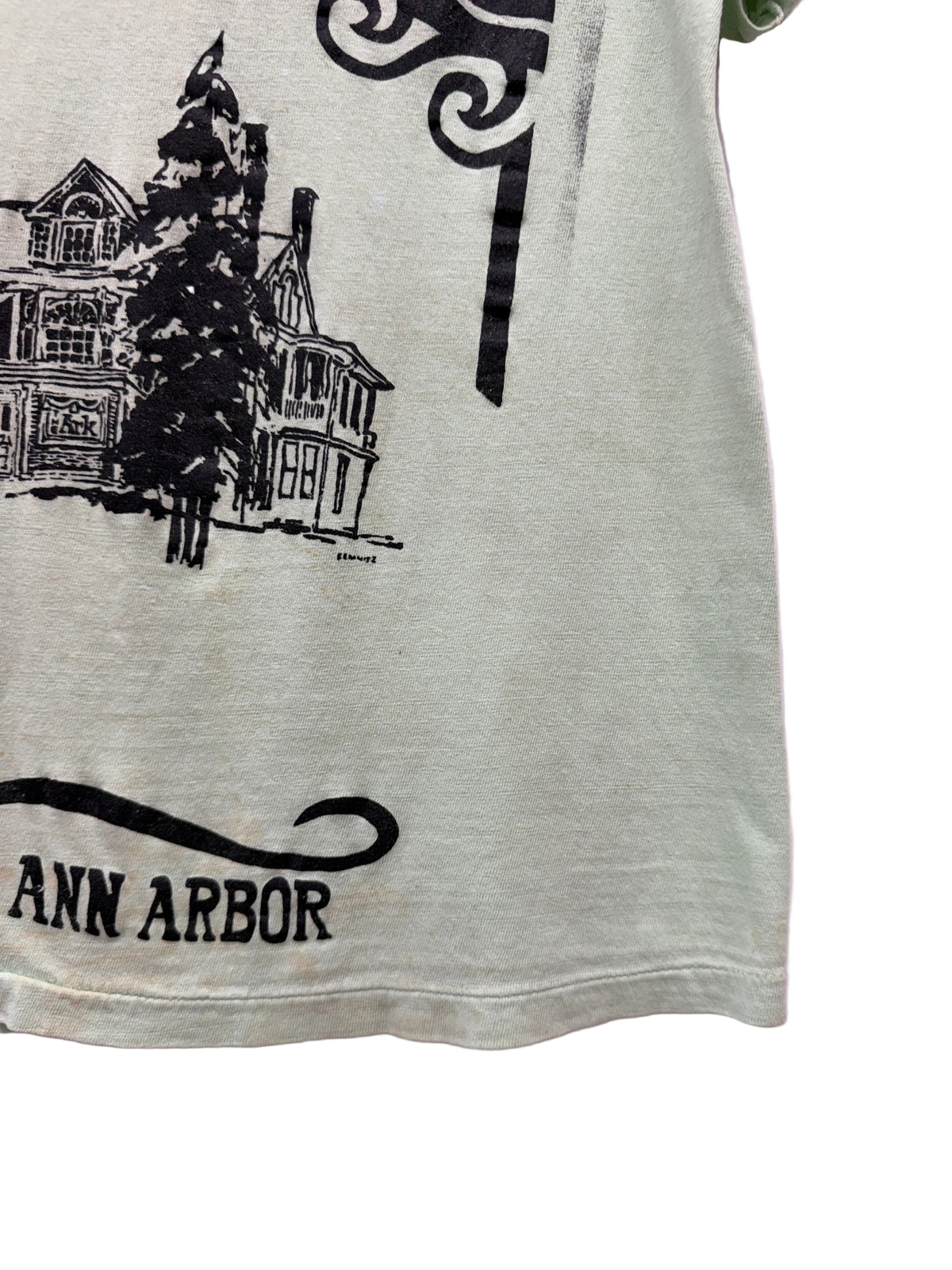 1970s Vintage The Ark 1421 Hill St Ann Arbor Milton Kemnitz Hand Screen Printed Tee Shirt