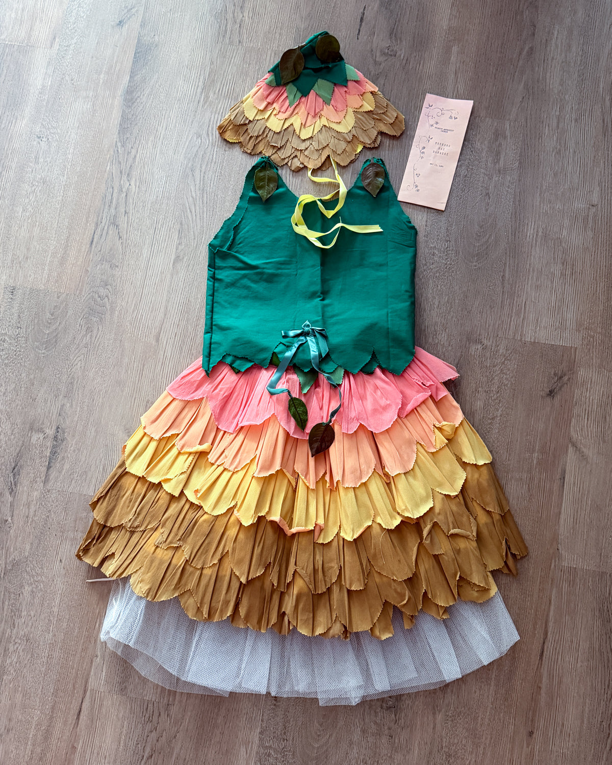 1960s Vintage Victoria's Crepe Paper Custom Flower Costume with Documentation