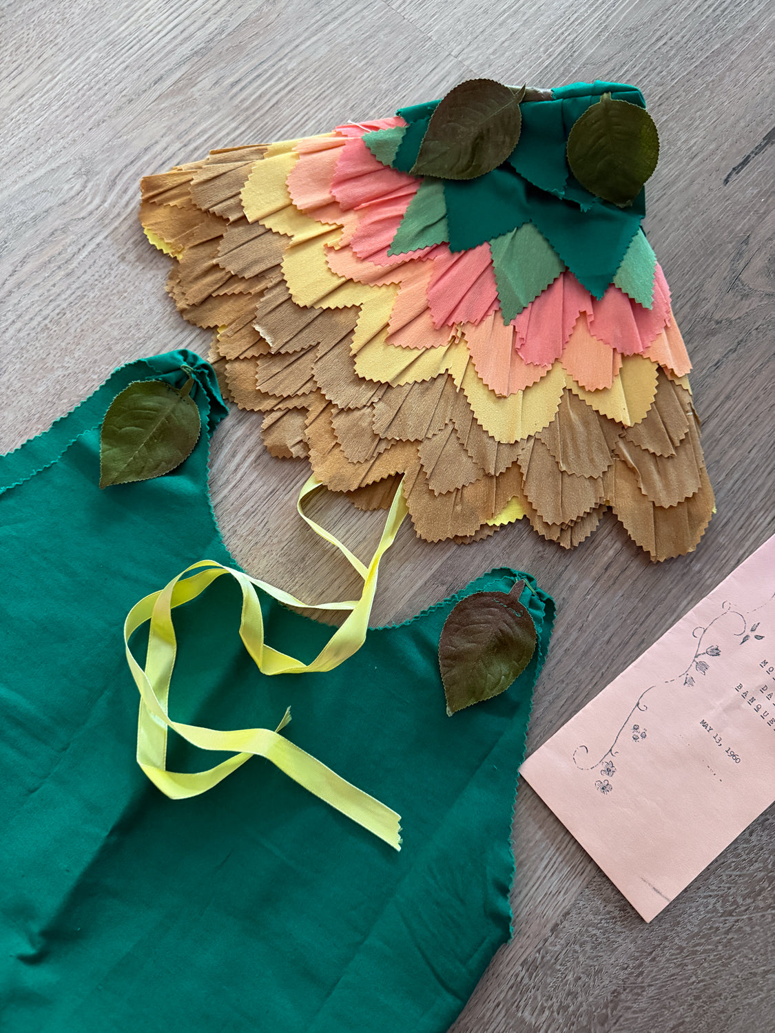 1960s Vintage Victoria's Crepe Paper Custom Flower Costume with Documentation