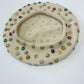 1960s Vintage Bedazzled Gems Cream Wool Beret