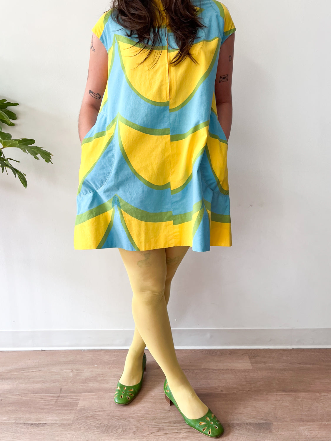 1960s Vintage Marimekko Suomi Finland Zip Front Mod Shift A-Line Laine (Waves) Annika Rimala Dress