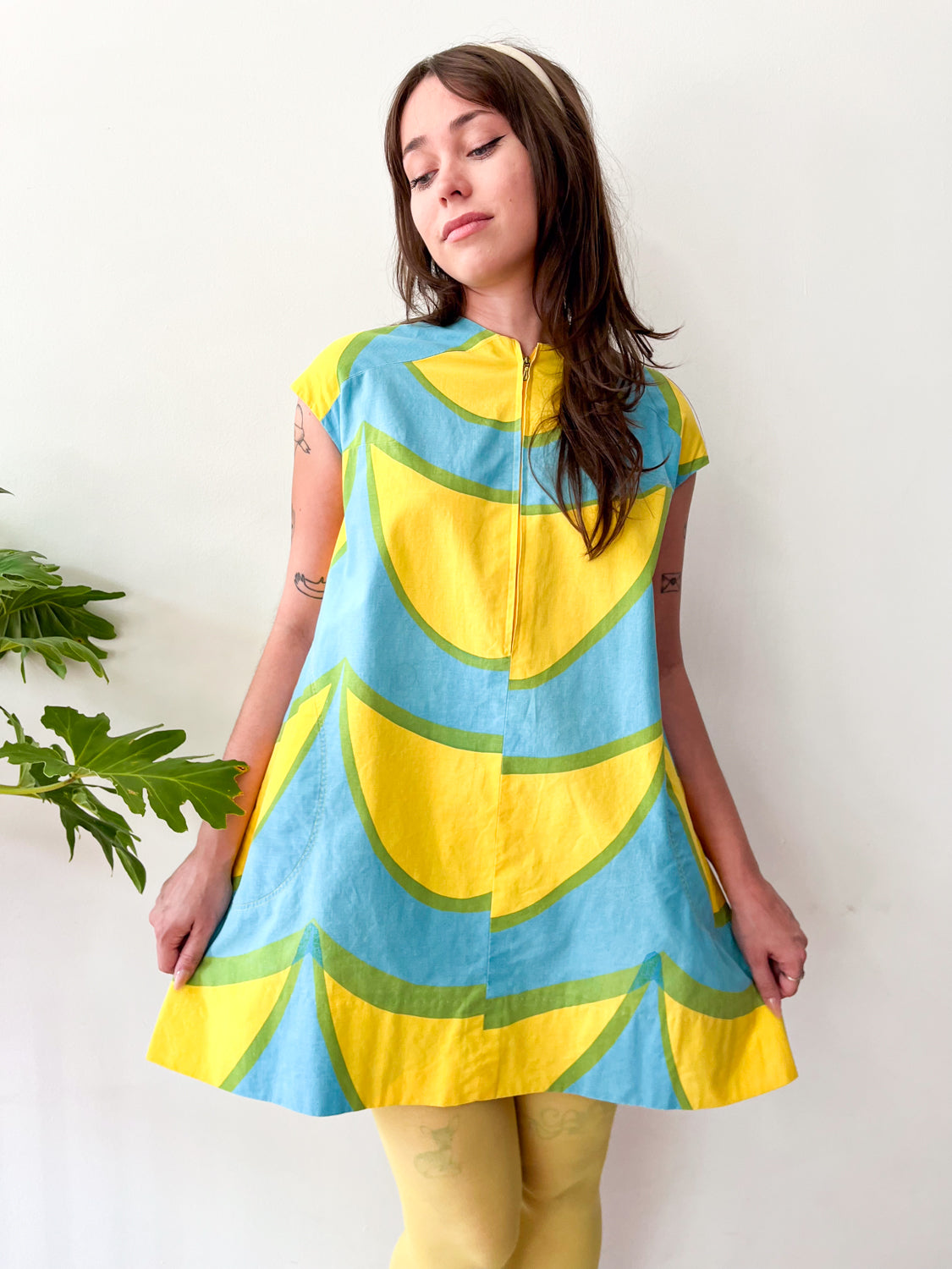1960s Vintage Marimekko Suomi Finland Zip Front Mod Shift A-Line Laine (Waves) Annika Rimala Dress