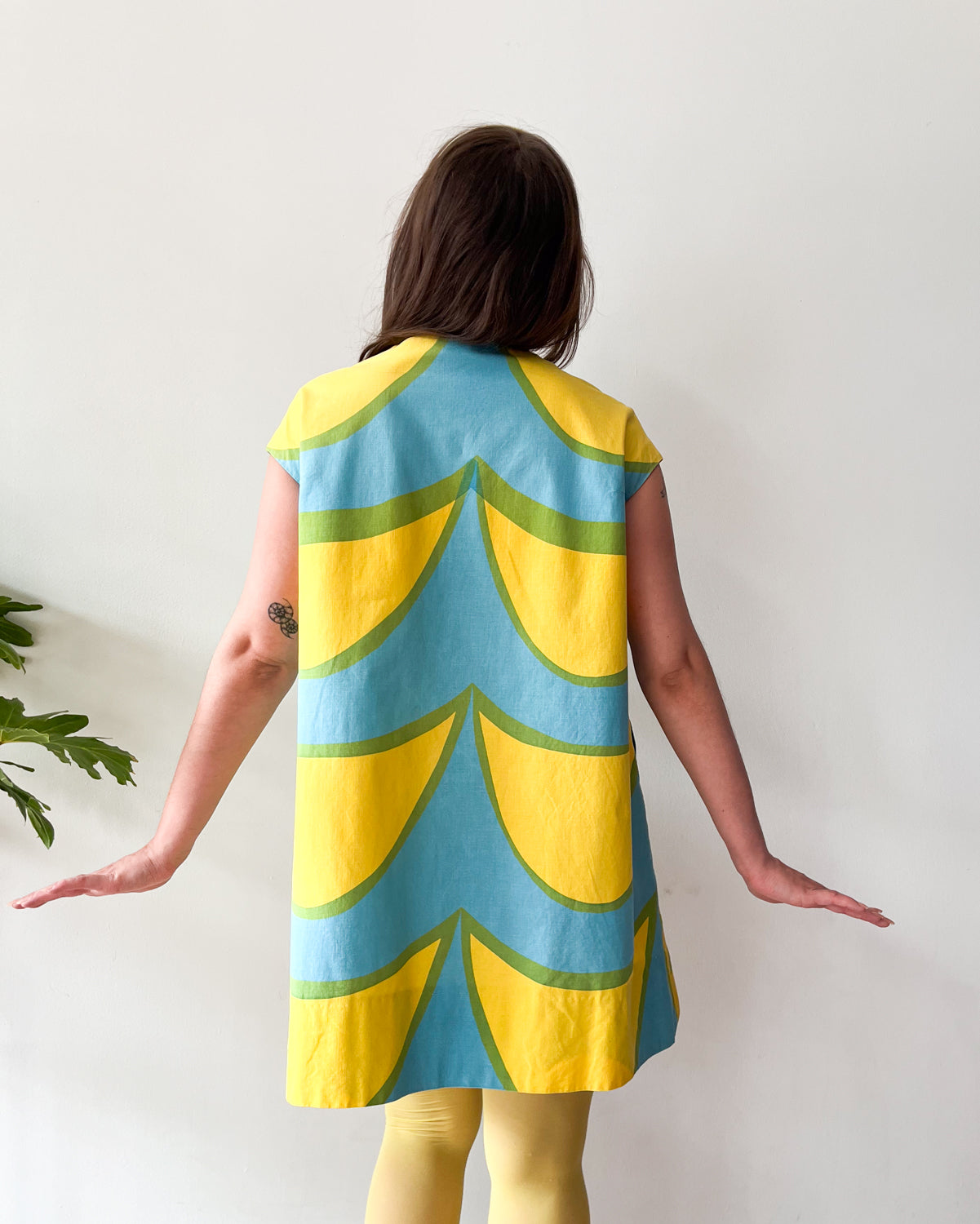 1960s Vintage Marimekko Suomi Finland Zip Front Mod Shift A-Line Laine (Waves) Annika Rimala Dress