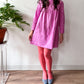 1960s Vintage Marimekko Suomi Finland Purple Pink Two Tone Piccolo Stripe Dress