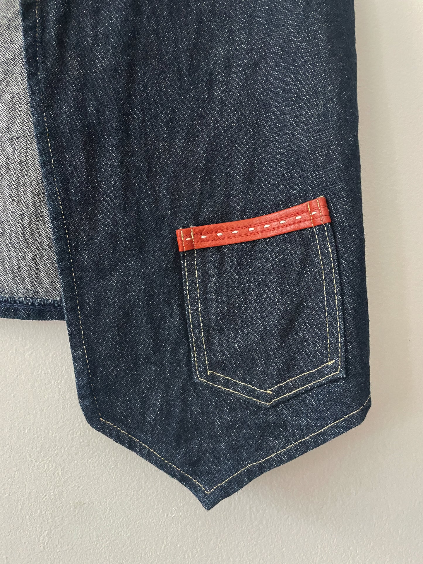 1970s Vintage Western Style Denim Open 2 Pocket Vest