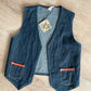 1970s Vintage Western Style Denim Open 2 Pocket Vest