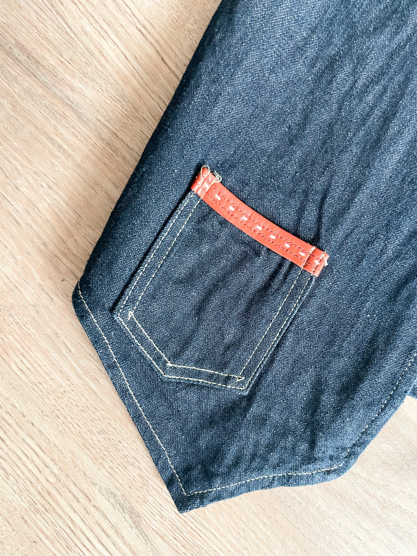 1970s Vintage Western Style Denim Open 2 Pocket Vest