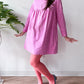 1960s Vintage Marimekko Suomi Finland Purple Pink Two Tone Piccolo Stripe Dress