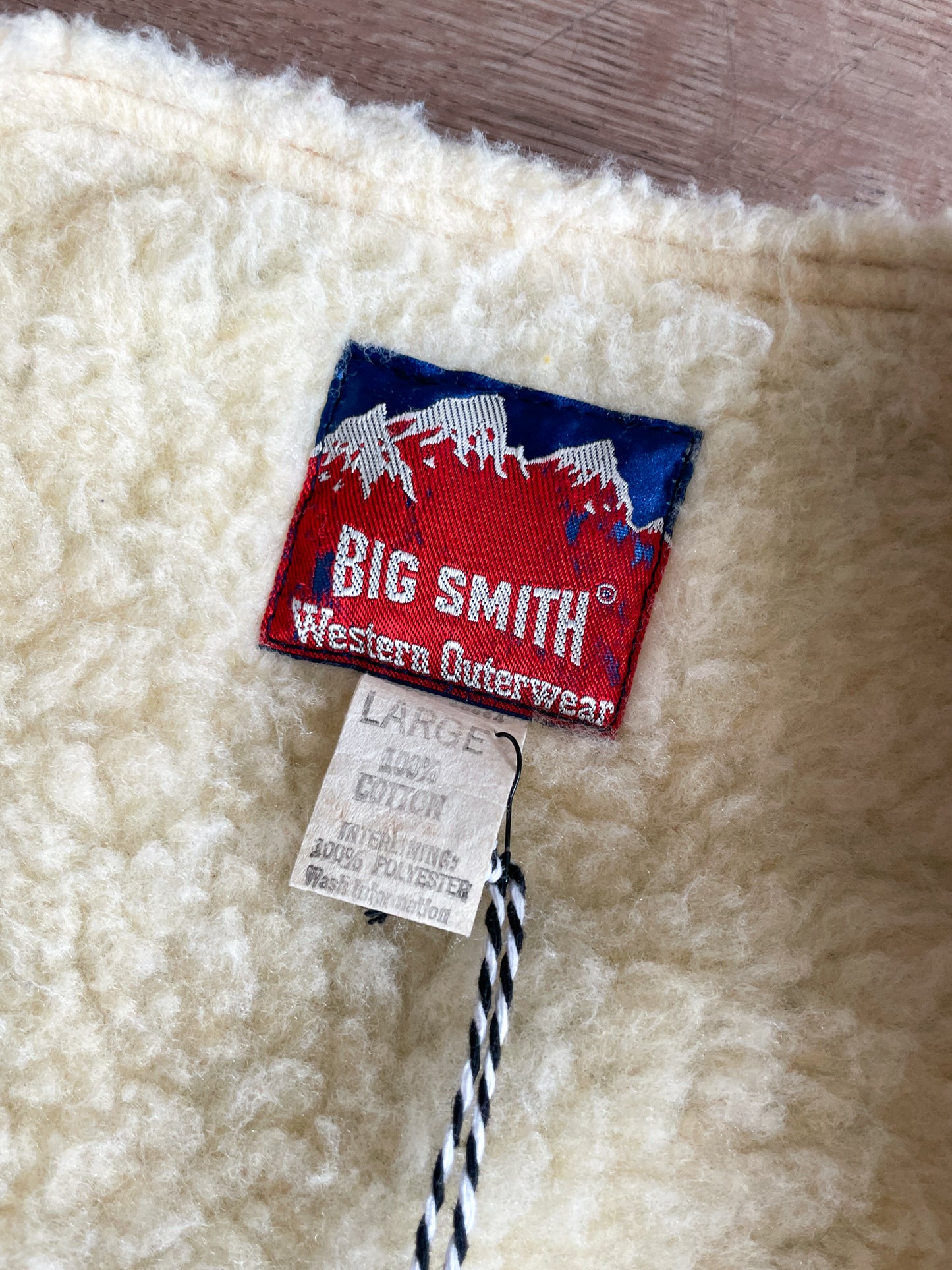 1970s Vintage Big Smith Denim Faux Shearling Lined Vest