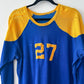 1950s Vintage Super Thrashed Maize & Blue Athletic #27 Practice Jersey