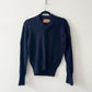 1950s Vintage Varsity Navy V-Neck Pullover Wool Gladiator 1958 Patch Sweater