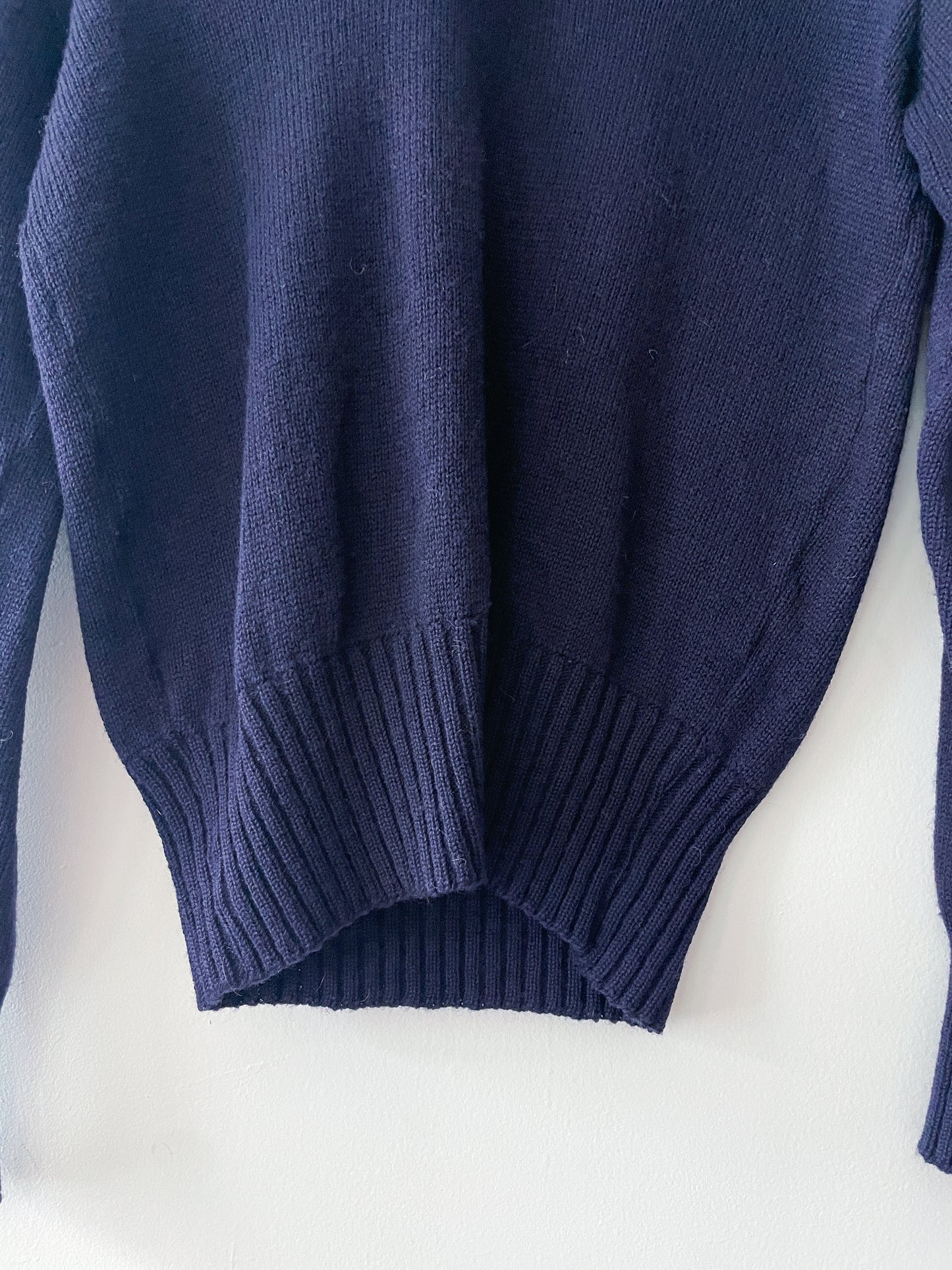 1950s Vintage Varsity Navy V-Neck Pullover Wool Gladiator 1958 Patch Sweater