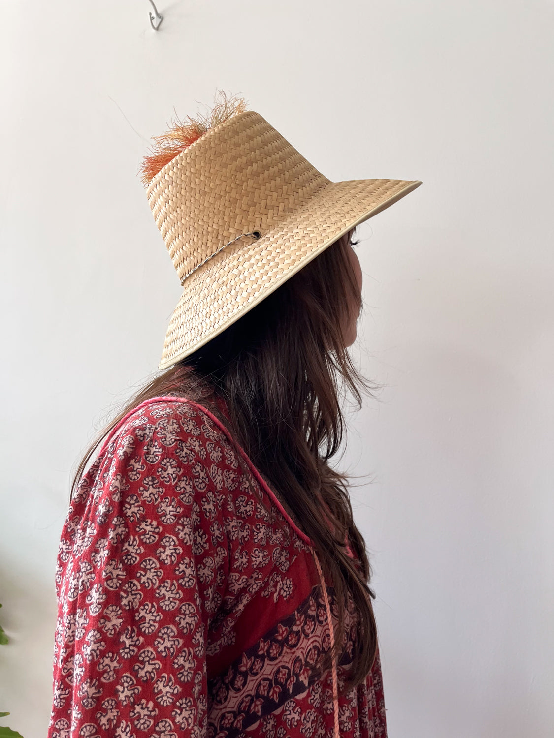 1960s Woven Straw Sun Hat with Pom