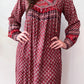 1970s Vintage Hand Block Printed Quilted Bib Indian Cotton Dress