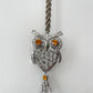 1970s Vintage Articulated Large Owl Novelty Statement Necklace