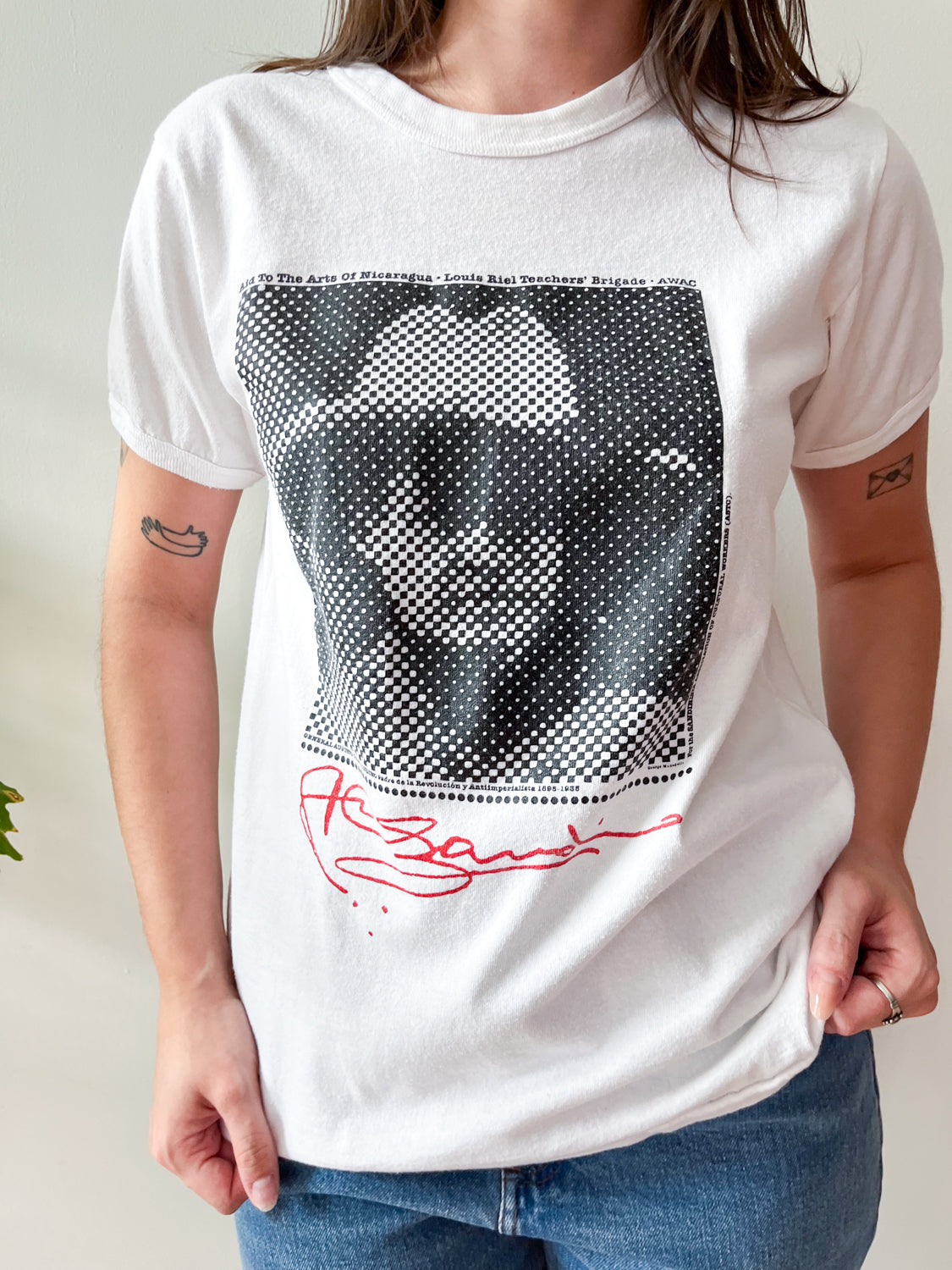 1980s Vintage Aid to the Arts of Nicaragua - Louis Riel Teacher's Brigade Solidarity Aide Tee