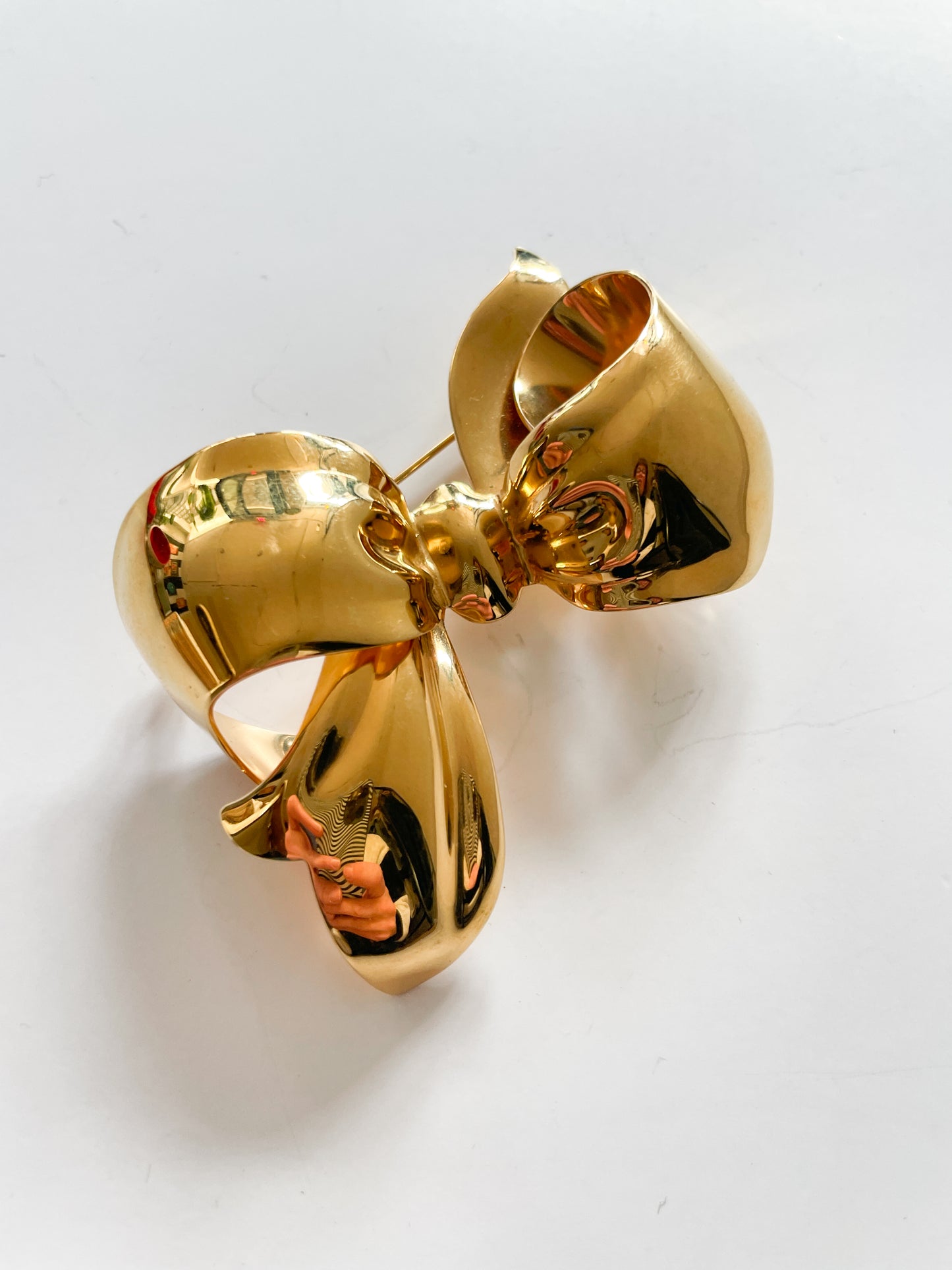 1980s Vintage Gold Bow Brooch Pin