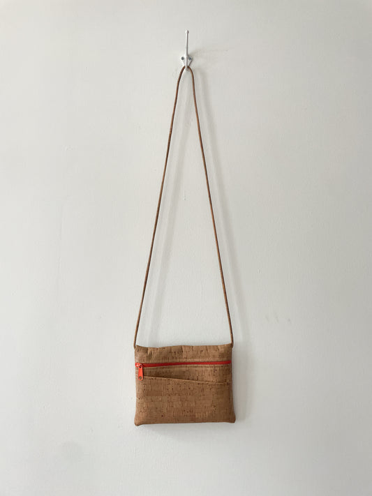 1990s Vintage USA Made Cork Crossbody Purse