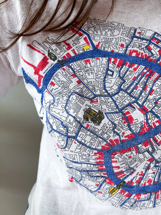 1970s Vintage Venezia Venice Italy Aerial View Map Tee