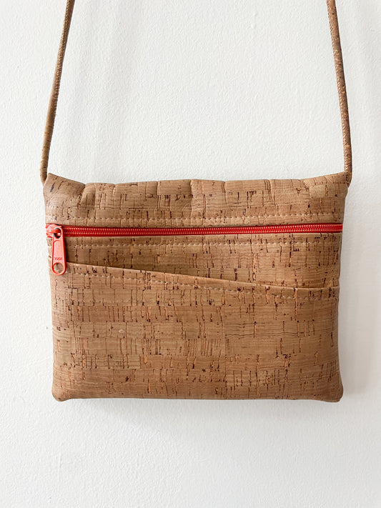 1990s Vintage USA Made Cork Crossbody Purse