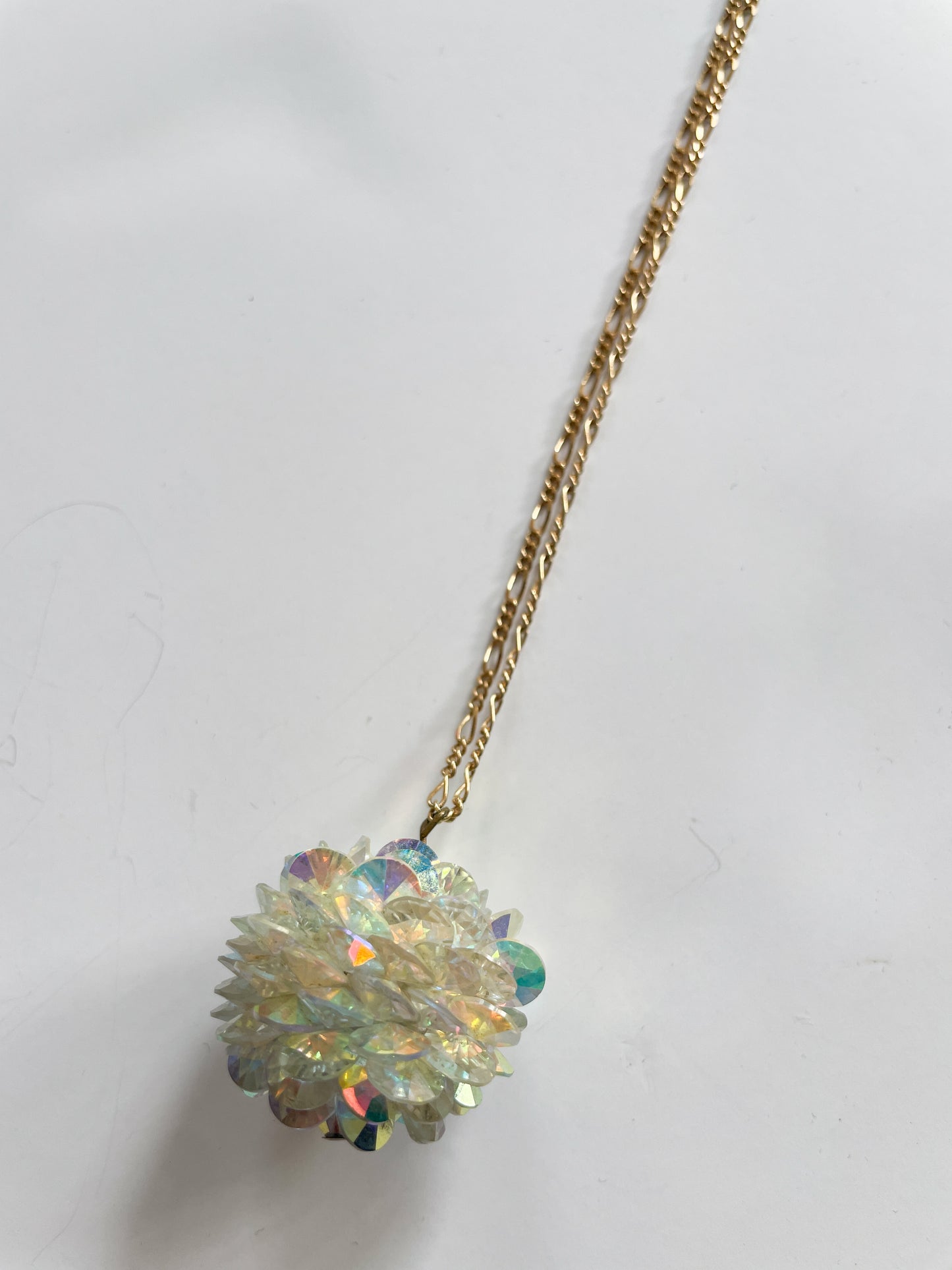 1950s Vintage Disco Ball Sequin Pendant Necklace