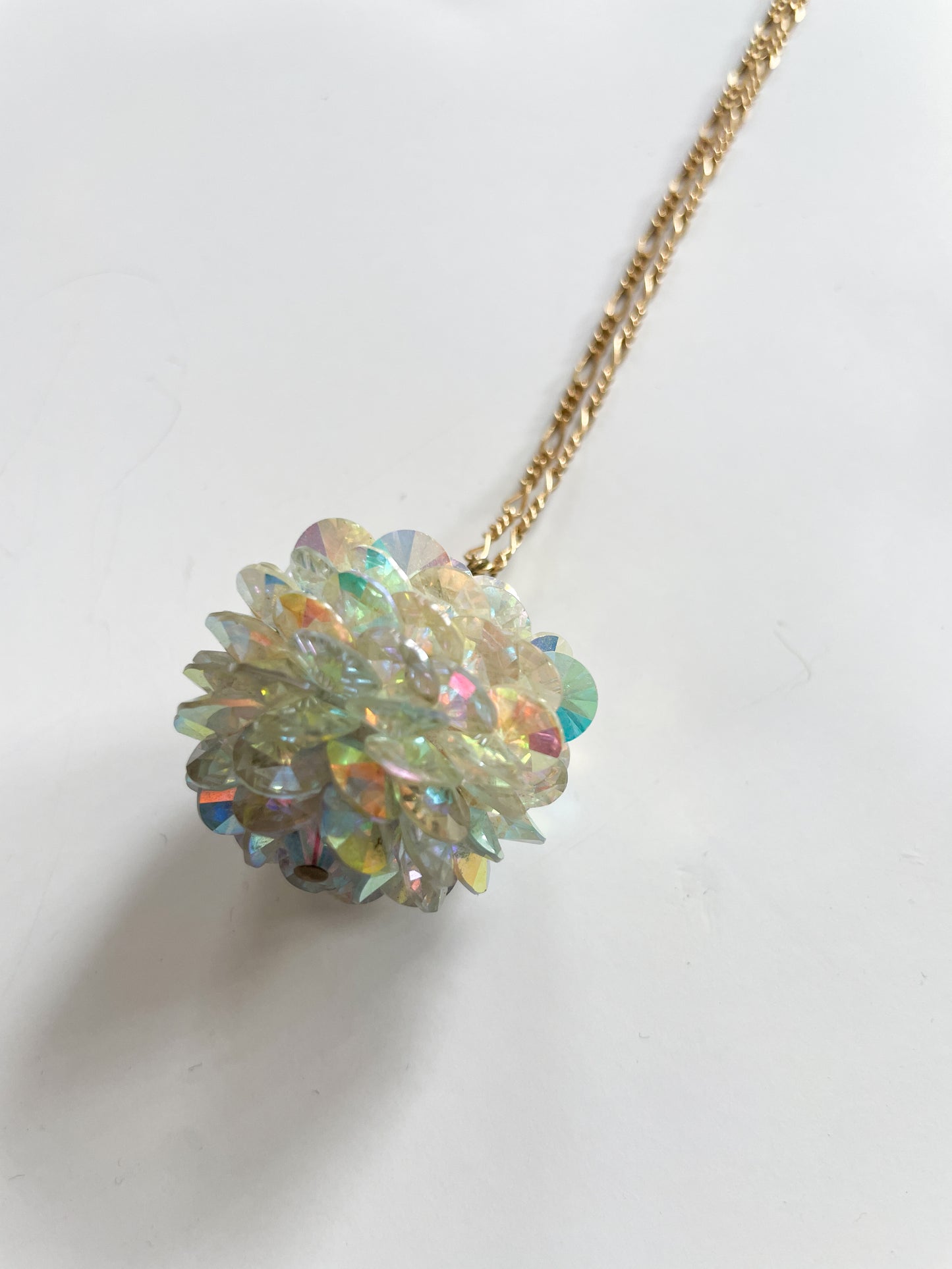 1950s Vintage Disco Ball Sequin Pendant Necklace