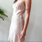 1970s Vintage Baby Pink Silk and Lace Lingerie Full Slip
