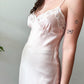 1970s Vintage Baby Pink Silk and Lace Lingerie Full Slip