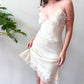 1970s Vintage Cream Silk and Lace Lingerie Full Slip
