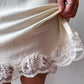 1970s Vintage Cream Silk and Lace Lingerie Full Slip