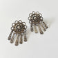 1980s Vintage Sterling Silver Signed Hanging Drop Plate Earrings