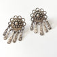 1980s Vintage Sterling Silver Signed Hanging Drop Plate Earrings