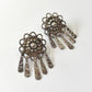 1980s Vintage Sterling Silver Signed Hanging Drop Plate Earrings