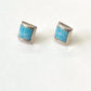 1980s Vintage Sterling Larimar Blue White Sky Stone Stud Earrings