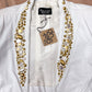 1980s Vintage Bedazzled White Leather 2 Piece Rockstar Set by Dangerous Threads