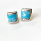1980s Vintage Sterling Larimar Blue White Sky Stone Stud Earrings
