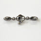 1940s - 1950s Vintage Sterling Silver Cherry Leaves Bar Brooch