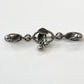 1940s - 1950s Vintage Sterling Silver Cherry Leaves Bar Brooch