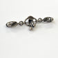 1940s - 1950s Vintage Sterling Silver Cherry Leaves Bar Brooch