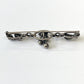 1940s - 1950s Vintage Sterling Silver Cherry Leaves Bar Brooch